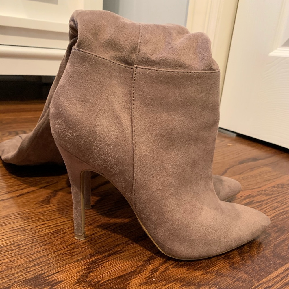Charles David tan knee-high stiletto boot